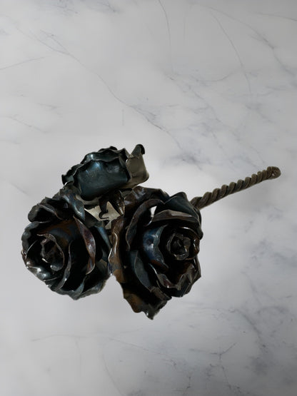 Triple Steel Rose Bunch