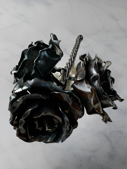 Triple Steel Rose Bunch